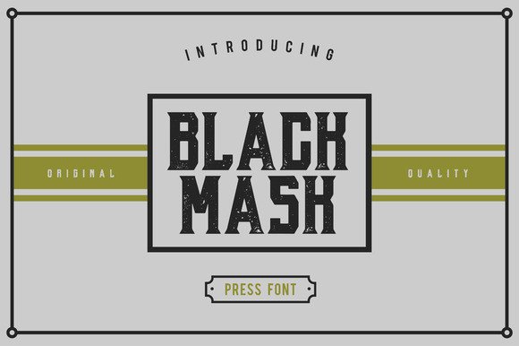 Black Mask Display Font for Editorial Design Projects