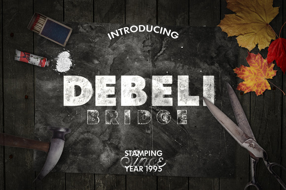 Debeli: A Grunge Stamped Vintage Display Font