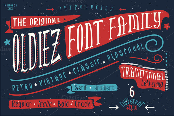 Oldiez Font Family: A Handmade Retro Display Font